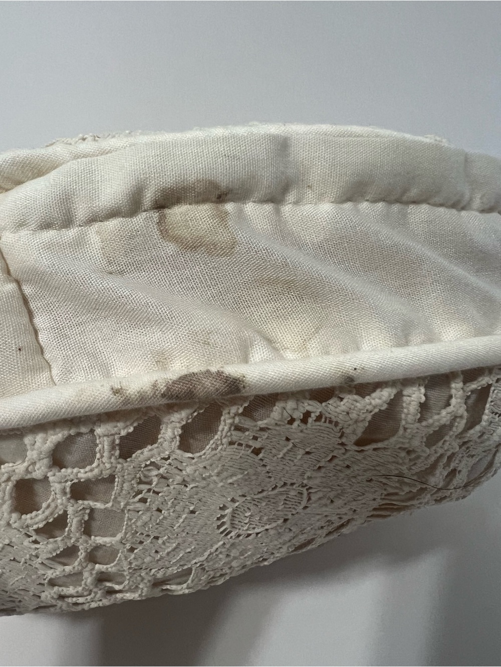 Vintage Crochet Lace Boho Cottagecore Grannycore Round Throw Pillow Cream - Picture 6 of 8